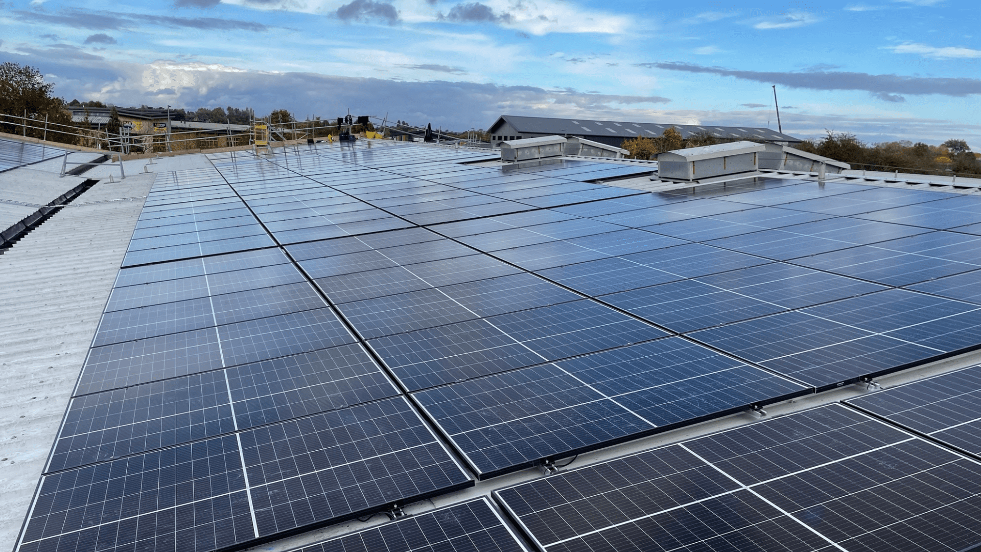 Solar Panel Installation - Solar panels on building rood