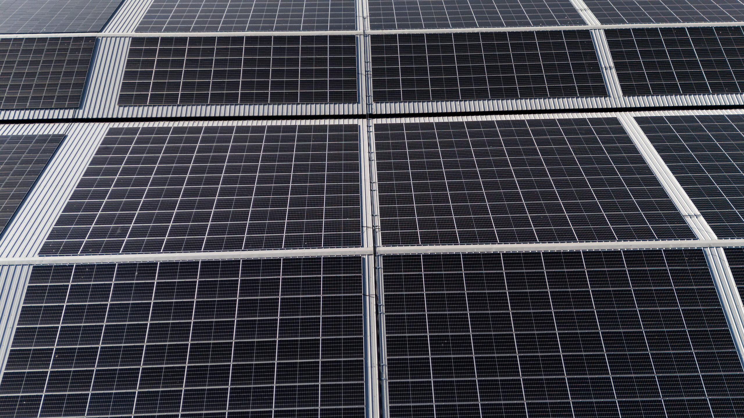 Close up photo of solar panels